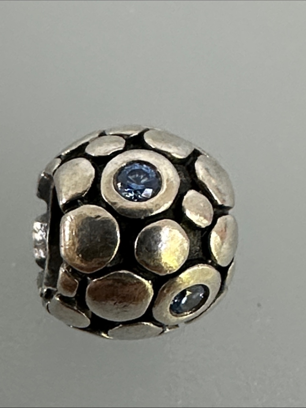 Pandora Sterling Silver Charm with Blue Crystals